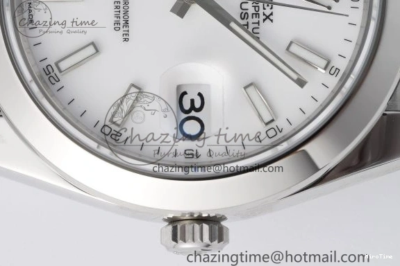 MiroTime 0508 RelaxedFit DateJust 41 SS Polished Bezel KING 1:1 Best Edition 904L Steel White Stick Dial on Jubilee Bracelet VR 2160